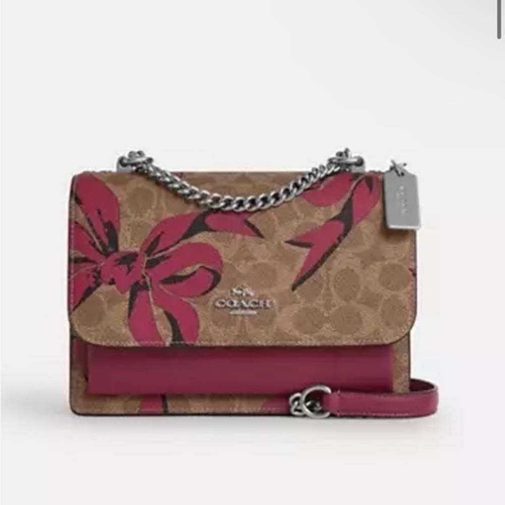 New coach Klare Crossbody Bag In Signature Canvas With Bow Print